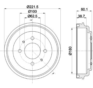 Brzdový buben HELLA PAGID 8DT 355 302-451