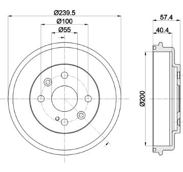 Brzdový buben HELLA PAGID 8DT 355 302-491