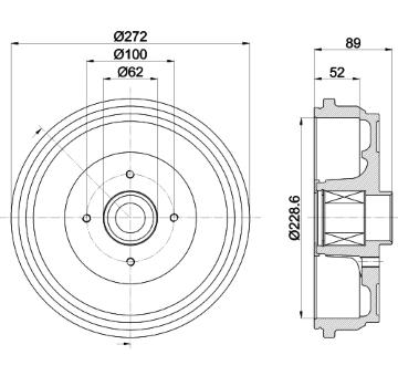 Brzdový buben HELLA PAGID 8DT 355 303-111