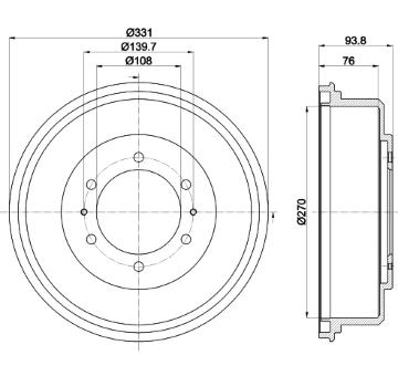 Brzdový buben HELLA PAGID 8DT 355 302-611