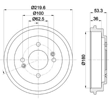 Brzdový buben HELLA PAGID 8DT 355 303-061