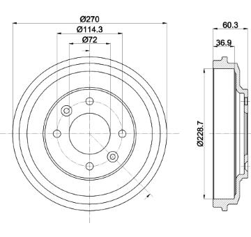 Brzdový buben HELLA PAGID 8DT 355 303-071