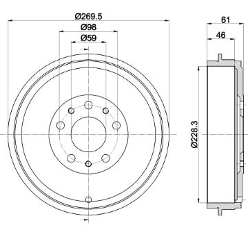 Brzdový buben HELLA PAGID 8DT 355 303-211