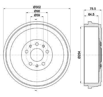 Brzdový buben HELLA PAGID 8DT 355 303-341