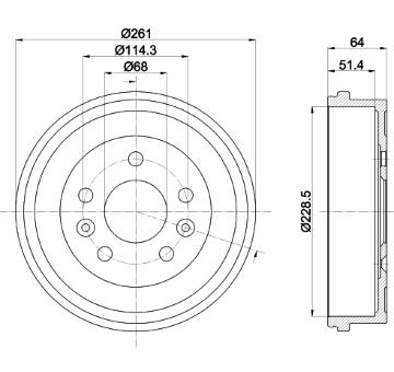 Brzdový buben HELLA PAGID 8DT 355 303-151