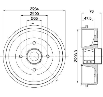 Brzdový buben HELLA PAGID 8DT 355 303-321