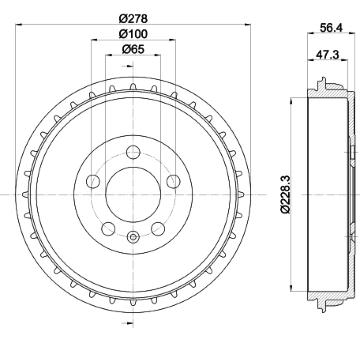 Brzdový buben HELLA PAGID 8DT 355 303-251