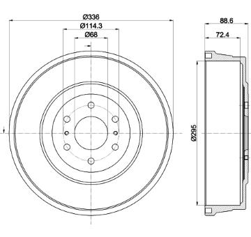 Brzdový buben HELLA PAGID 8DT 355 303-331