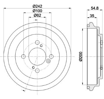 Brzdový buben HELLA PAGID 8DT 355 303-291