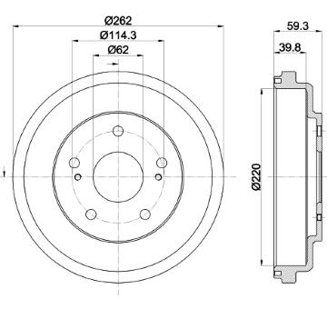 Brzdový buben HELLA PAGID 8DT 355 303-241