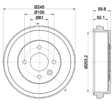 Brzdový buben HELLA PAGID 8DT 355 303-381