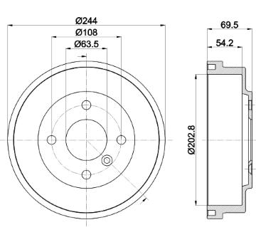 Brzdový buben HELLA PAGID 8DT 355 303-421