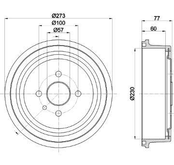 Brzdový buben HELLA PAGID 8DT 355 303-451