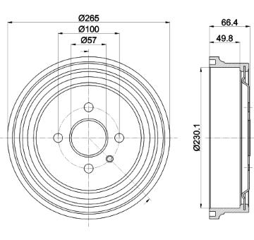 Brzdový buben HELLA PAGID 8DT 355 303-471