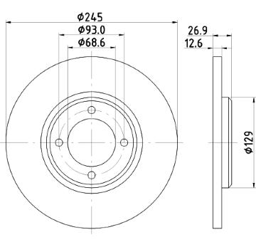 Brzdový kotouč HELLA PAGID 8DD 355 100-021