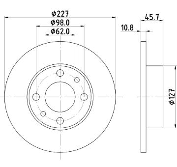 Brzdový kotouč HELLA PAGID 8DD 355 100-361