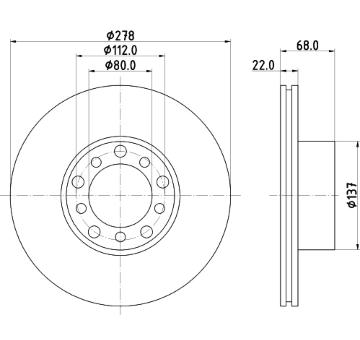 Brzdový kotouč HELLA PAGID 8DD 355 100-401