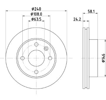 Brzdový kotouč HELLA PAGID 8DD 355 100-531