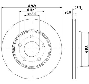 Brzdový kotouč HELLA PAGID 8DD 355 101-351