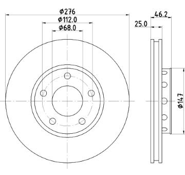 Brzdový kotouč HELLA PAGID 8DD 355 101-361