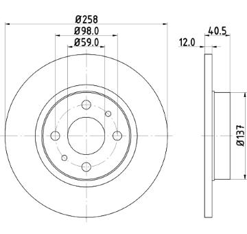 Brzdový kotouč HELLA PAGID 8DD 355 101-621