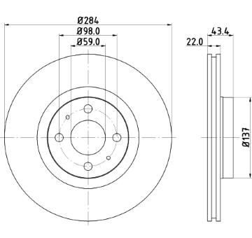 Brzdový kotouč HELLA PAGID 8DD 355 102-391