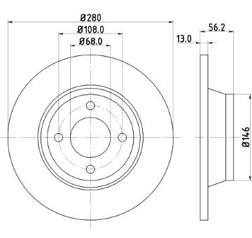 Brzdový kotouč HELLA PAGID 8DD 355 103-071