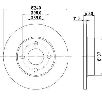 Brzdový kotouč HELLA PAGID 8DD 355 103-151