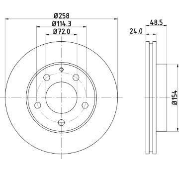 Brzdový kotouč HELLA PAGID 8DD 355 103-221