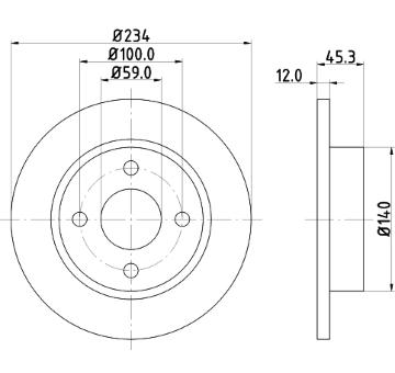 Brzdový kotouč HELLA PAGID 8DD 355 103-341