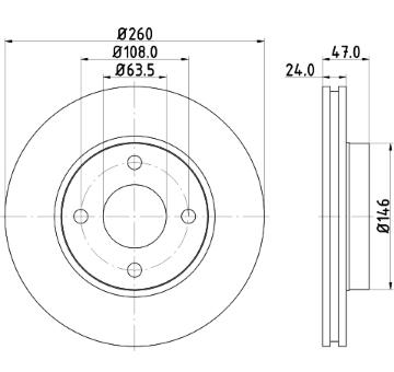 Brzdový kotouč HELLA PAGID 8DD 355 103-371