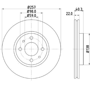 Brzdový kotouč HELLA PAGID 8DD 355 103-971