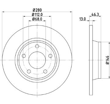 Brzdový kotouč HELLA PAGID 8DD 355 104-171