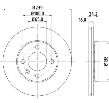 Brzdový kotouč HELLA PAGID 8DD 355 104-211