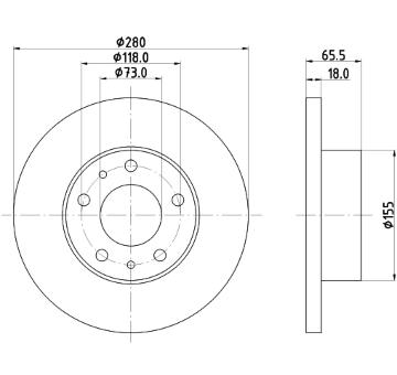 Brzdový kotouč HELLA PAGID 8DD 355 104-391