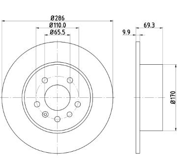 Brzdový kotouč HELLA PAGID 8DD 355 104-701