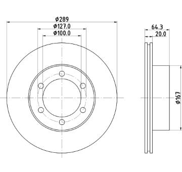 Brzdový kotouč HELLA PAGID 8DD 355 104-761