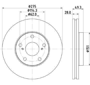 Brzdový kotouč HELLA PAGID 8DD 355 104-931