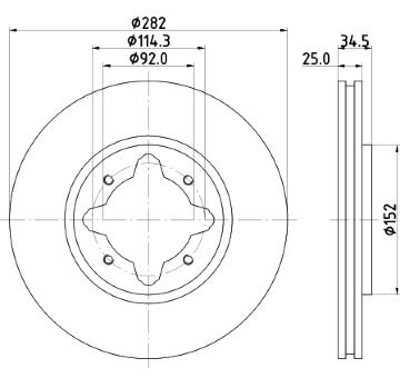 Brzdový kotouč HELLA PAGID 8DD 355 104-971