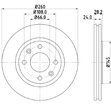 Brzdový kotouč HELLA PAGID 8DD 355 105-031