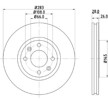 Brzdový kotouč HELLA PAGID 8DD 355 105-051