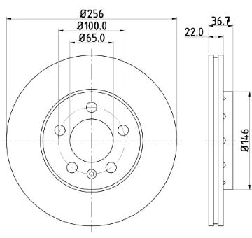 Brzdový kotouč HELLA PAGID 8DD 355 105-361