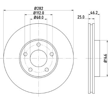 Brzdový kotouč HELLA PAGID 8DD 355 105-551