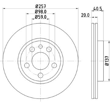 Brzdový kotouč HELLA PAGID 8DD 355 105-621