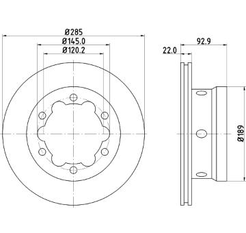 Brzdový kotouč HELLA PAGID 8DD 355 105-811