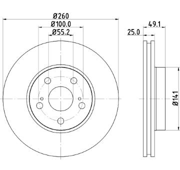 Brzdový kotouč HELLA PAGID 8DD 355 106-511