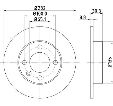Brzdový kotouč HELLA PAGID 8DD 355 106-681