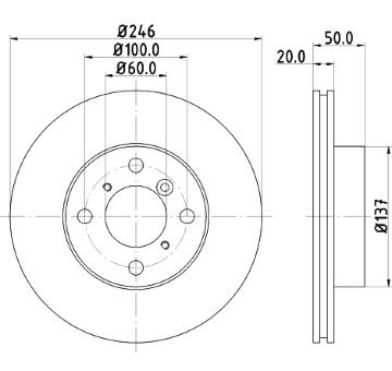 Brzdový kotouč HELLA PAGID 8DD 355 107-391