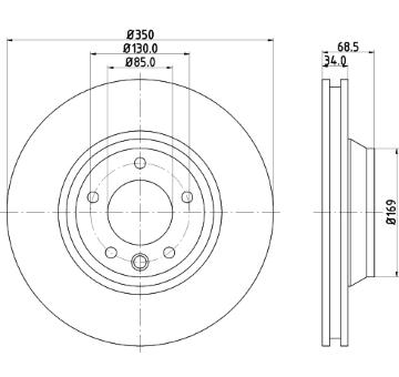 Brzdový kotouč HELLA PAGID 8DD 355 128-071
