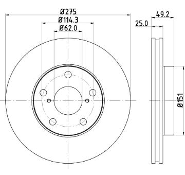 Brzdový kotouč HELLA PAGID 8DD 355 118-691